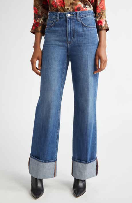 L'AGENCE Miley High Waist Cuff Wide Leg Jeans