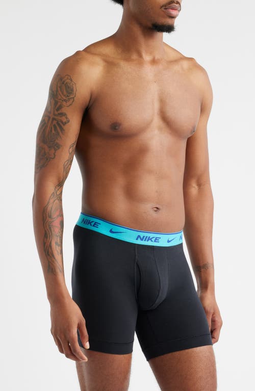 Nike Dri-fit Essential Assorted 3-pack Stretch Cotton Boxer Briefs In Black