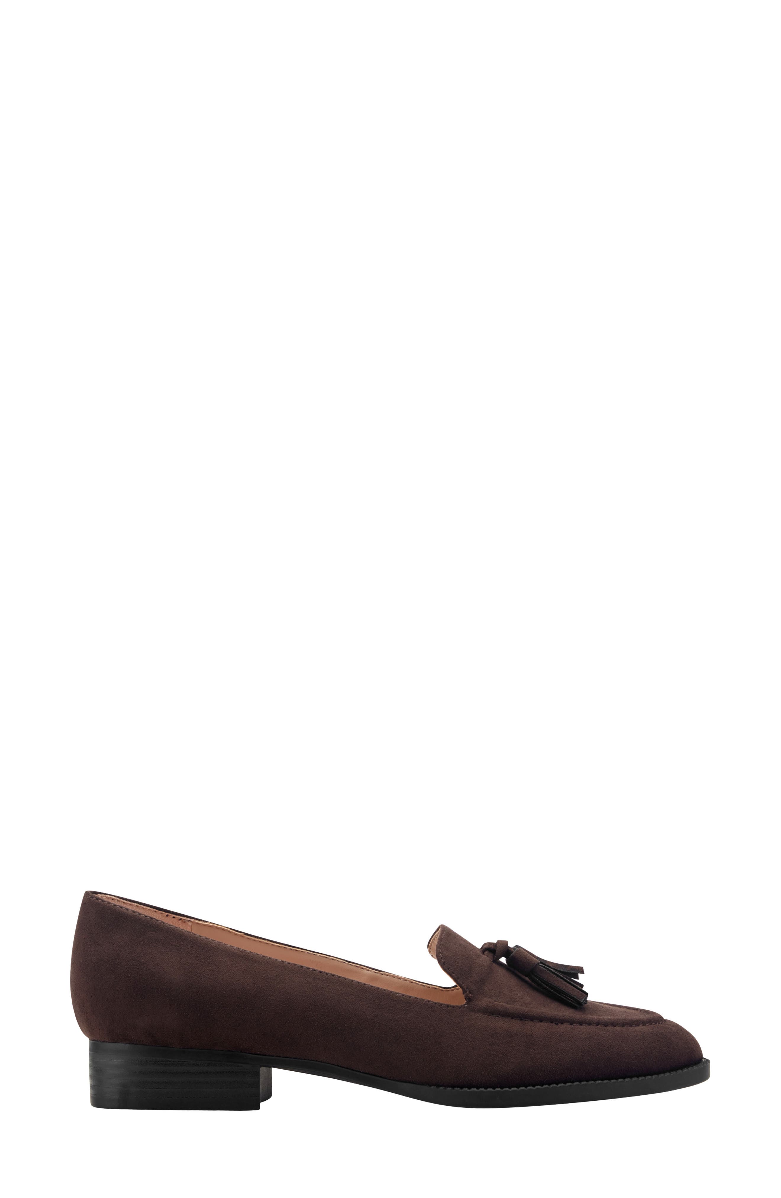 Linzer Patent Tassel Loafer, Alternate, color, DARK BROWN