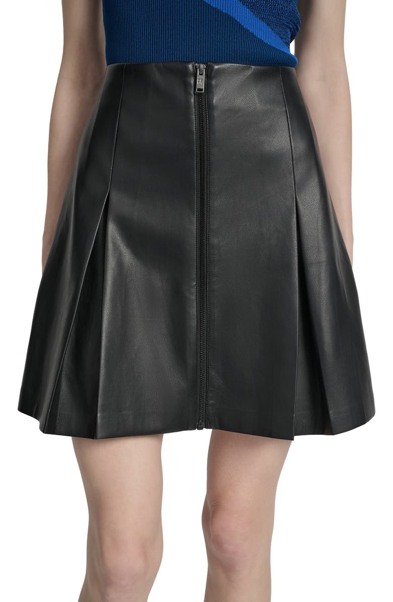 DKNY Faux Leather Miniskirt, Alternate, color, Black