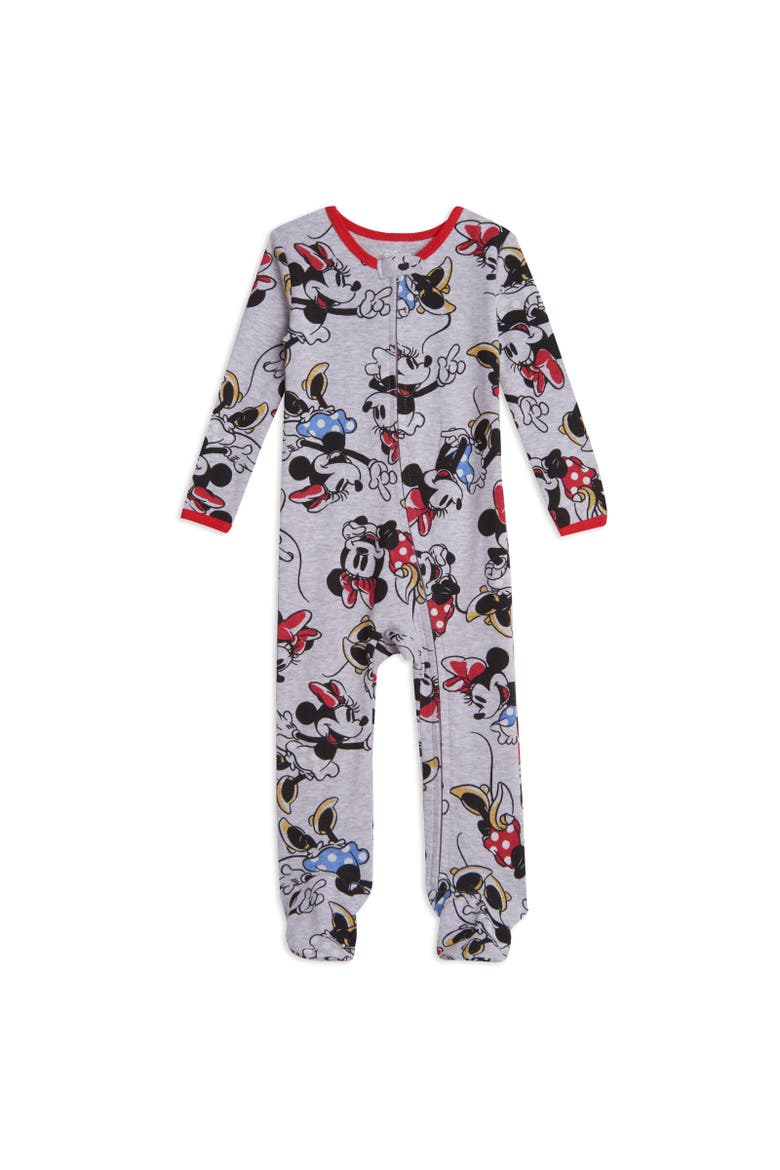 Minnie Mouse Baby Girls' 2-Pack Footed Sleep N' Play Coveralls, Alternate, color, Minnie Grey Red