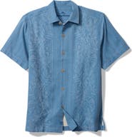 Tommy Bahama Maui Border Silk Short Sleeve Button-Up Shirt