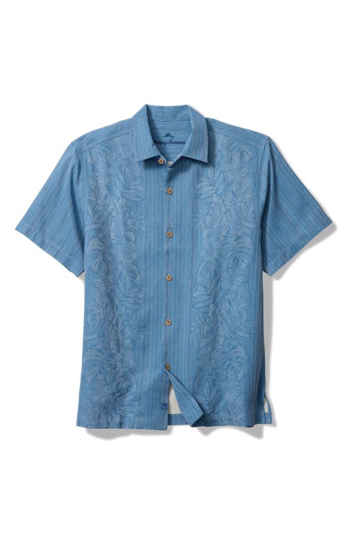 Tommy Bahama Maui Border Silk Short Sleeve Button-up Shirt
