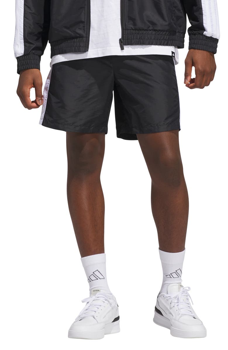 adidas 3-Stripe Shorts, Main, color, Black