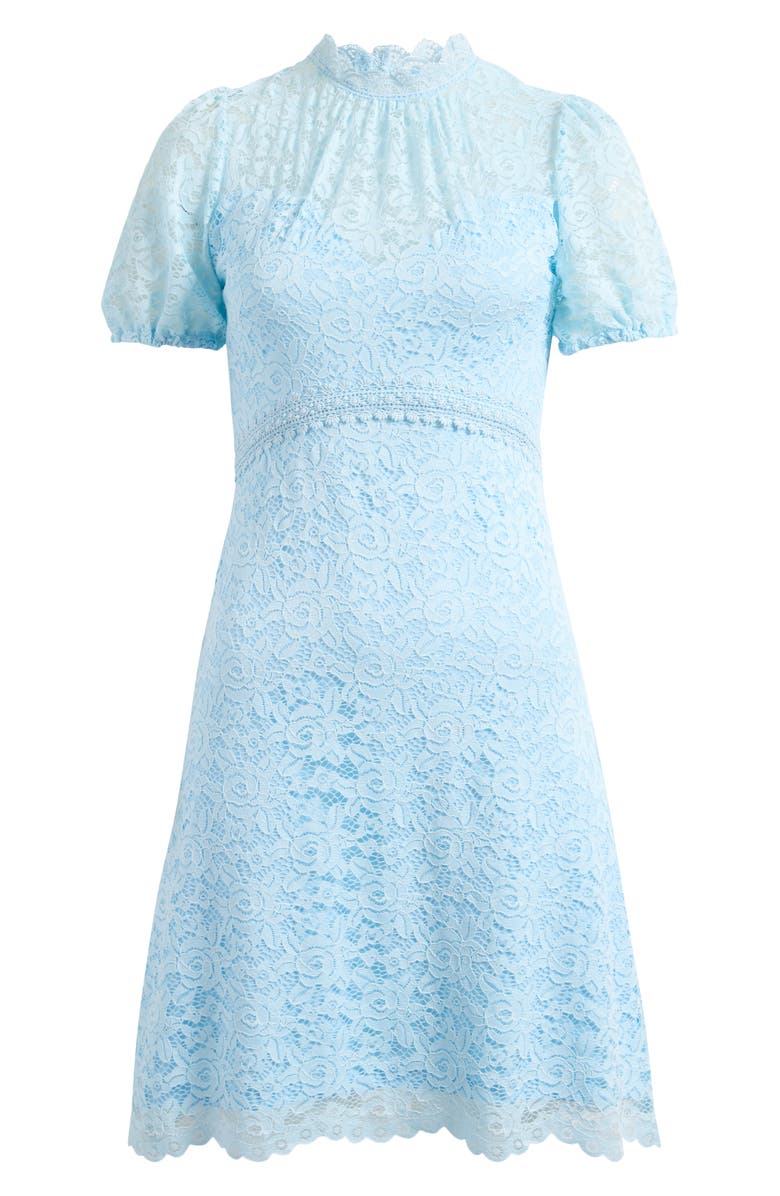 Lipsy Puff Sleeve Lace Minidress, Alternate, color, Blue
