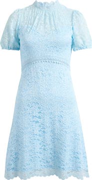 Lipsy Puff Sleeve Lace Minidress