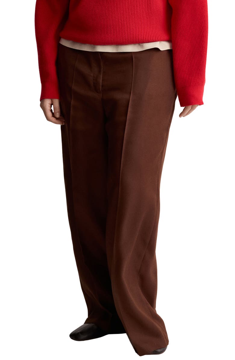 MANGO High Waist Wide Leg Pants, Main, color, Burnt Orange
