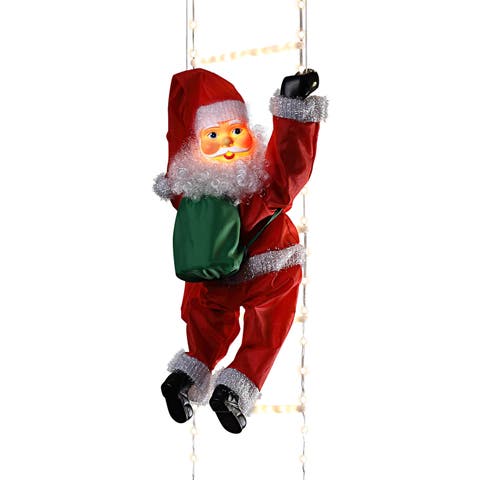 10 ft. Outdoor Animated Rope Ladder Climbing Santa