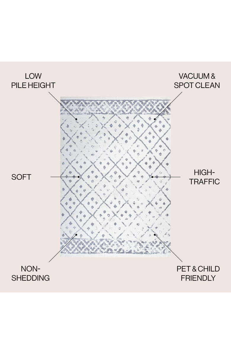 JONATHAN Y Juba Moroccan Geometric Diamond Area Rug, Alternate, color, Ivory/Gray