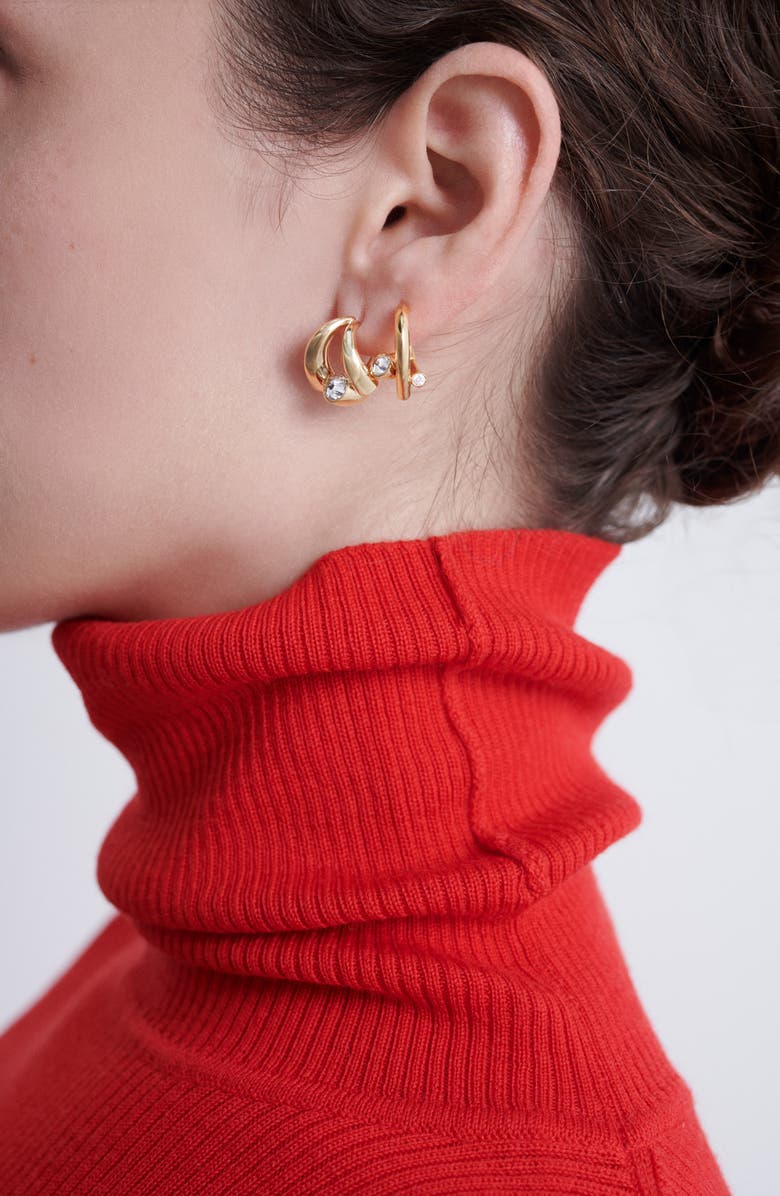 TABAYER Oera Edition 3 Diamond Cluster Hoop Earrings, Alternate, color, Yellow Gold