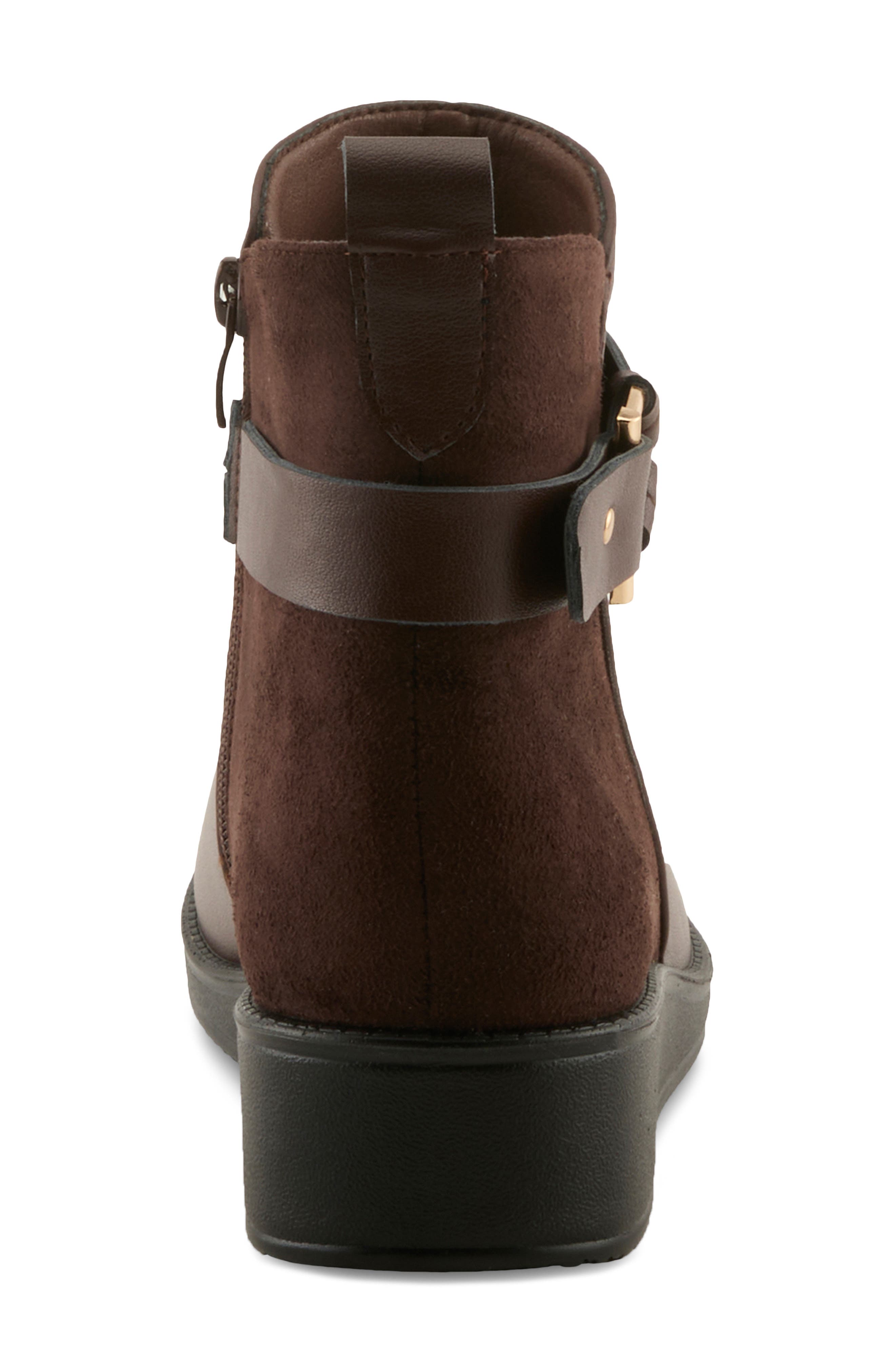 Calimera Faux Leather Bootie, Alternate, color, BROWN