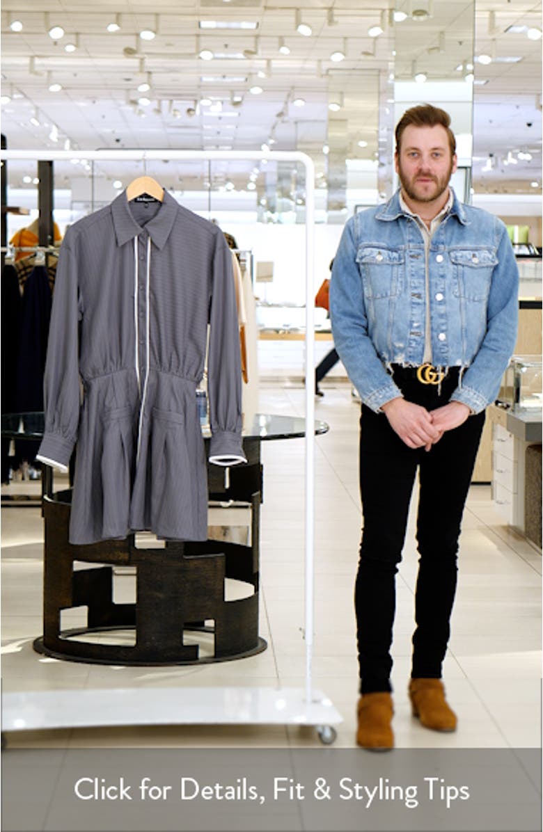 Minette Long Sleeve Mini Shirtdress, sales video thumbnail