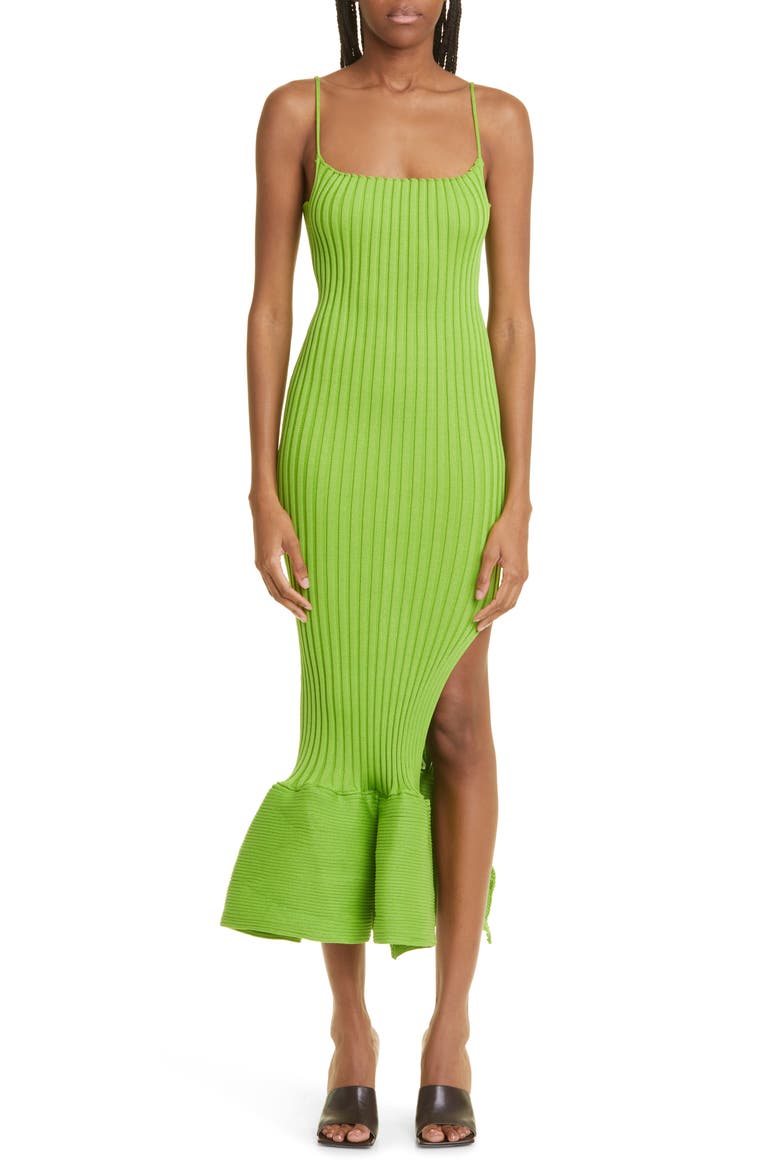 Emma Fishtail Rib Sweater Dress, Main, color, APPLE GREEN