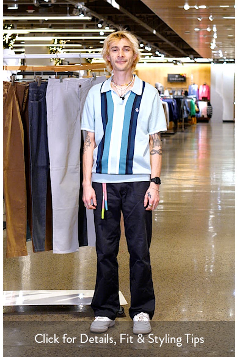 Vertical Stripe Short Sleeve Cotton Polo Sweater video