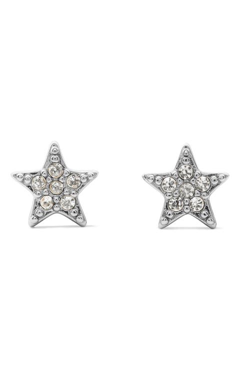 pavé mini star stud earrings