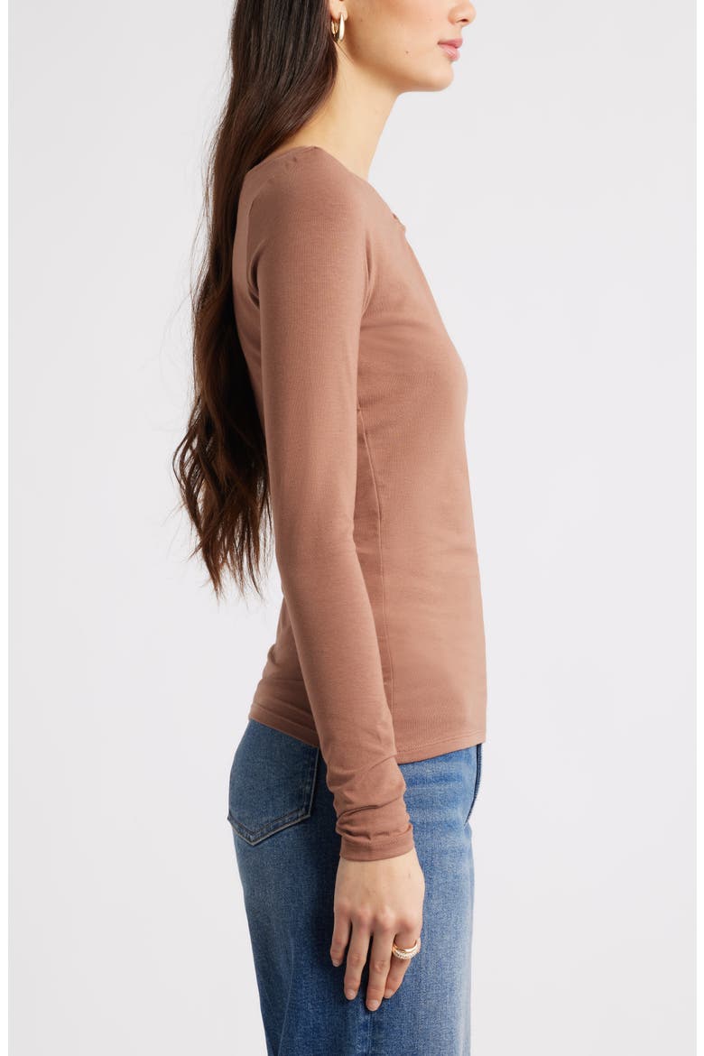 Twist Neck Cutout Top, Alternate, color, BROWN TOPAZ