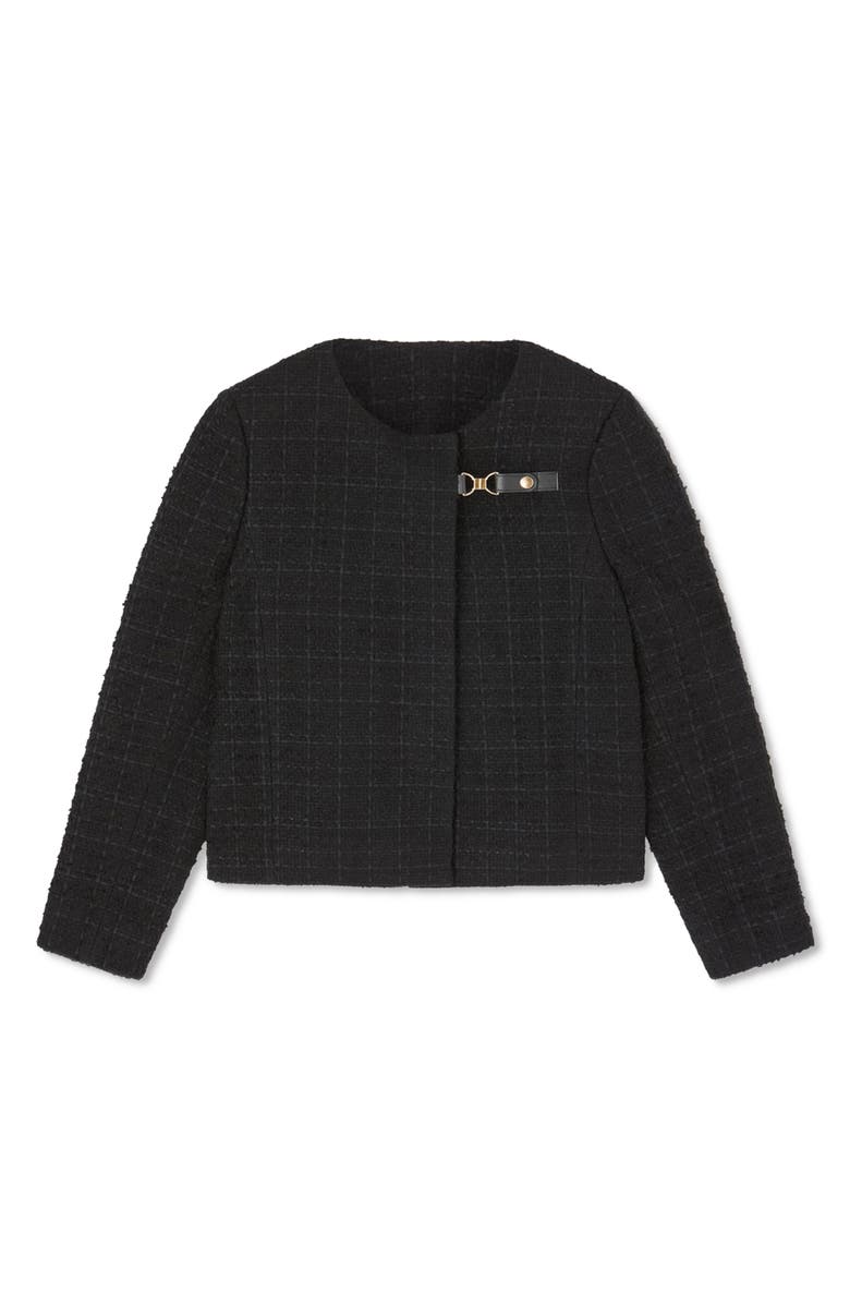 LK Bennett Arden Tweed Jacket, Alternate, color, Black