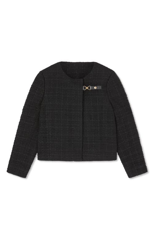 Lk Bennett Arden Tweed Jacket In Black