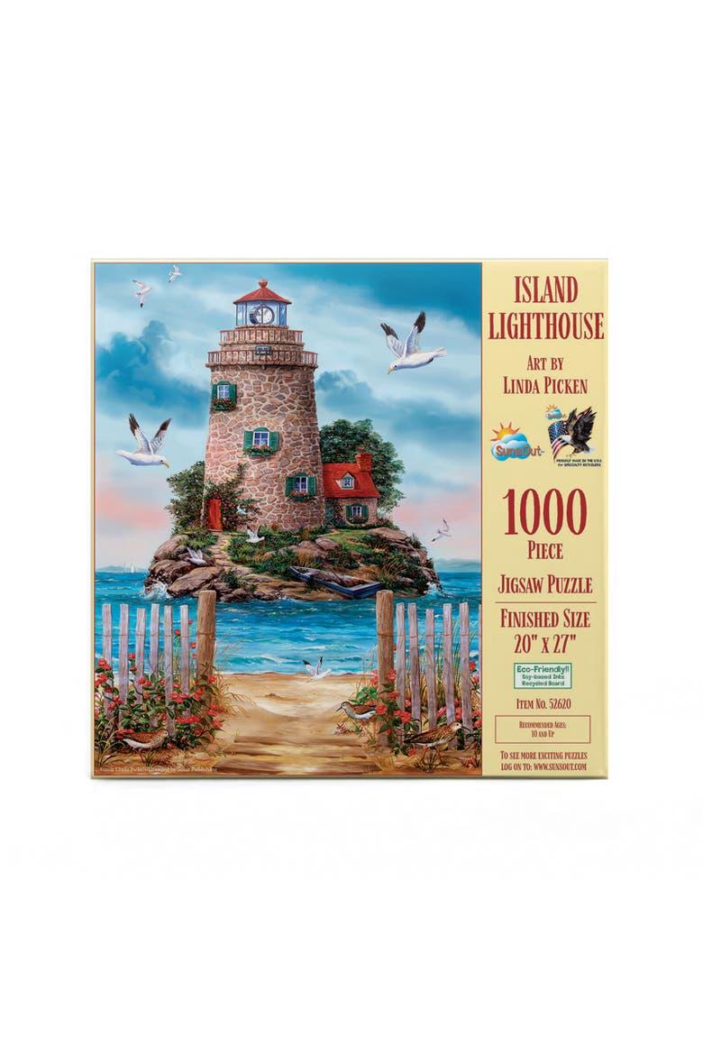 Island Lighthouse 1000 piece Jigsaw Puzzle for Adults, Alternate, color, Multicolor