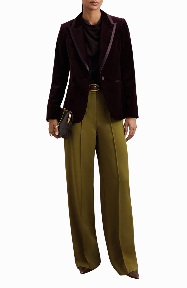 Reiss Luisa Pintuck Pants, Alternate, color, Green