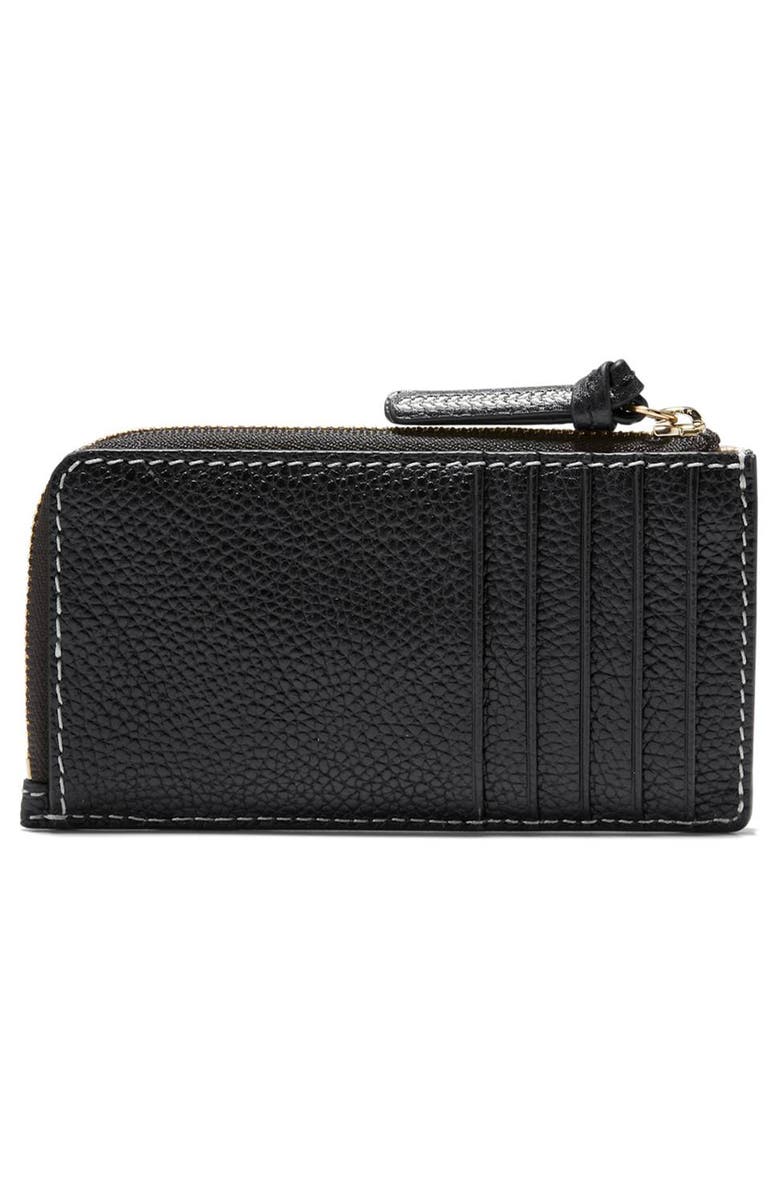 Cole Haan Rachel Leather Card Case, Alternate, color, Black
