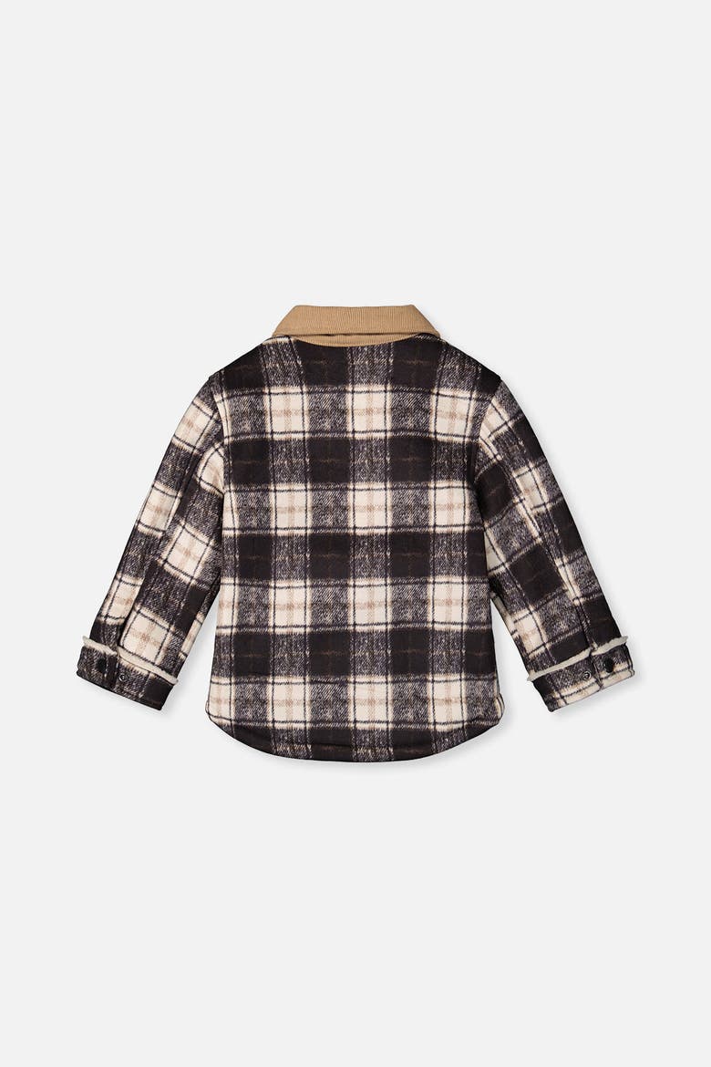 Brushed Plaid Zip Front Ribbed Collar Jacket, Alternate, color, Blue and Beige Checks