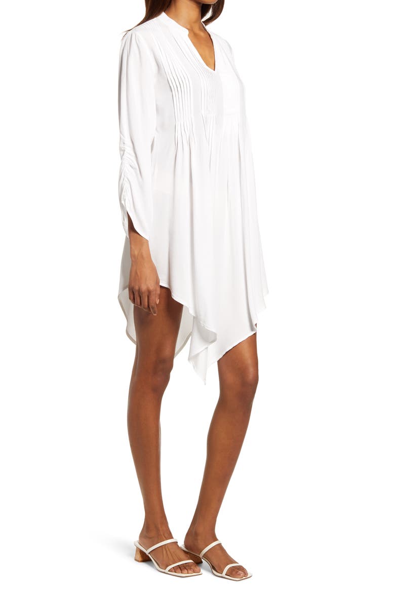 Rina Handkerchief Hem Dress, Alternate, color, WHITE