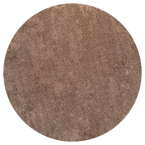 Jonathan Y Haze Solid Low-pile Round Area Rug In Brown/taupe