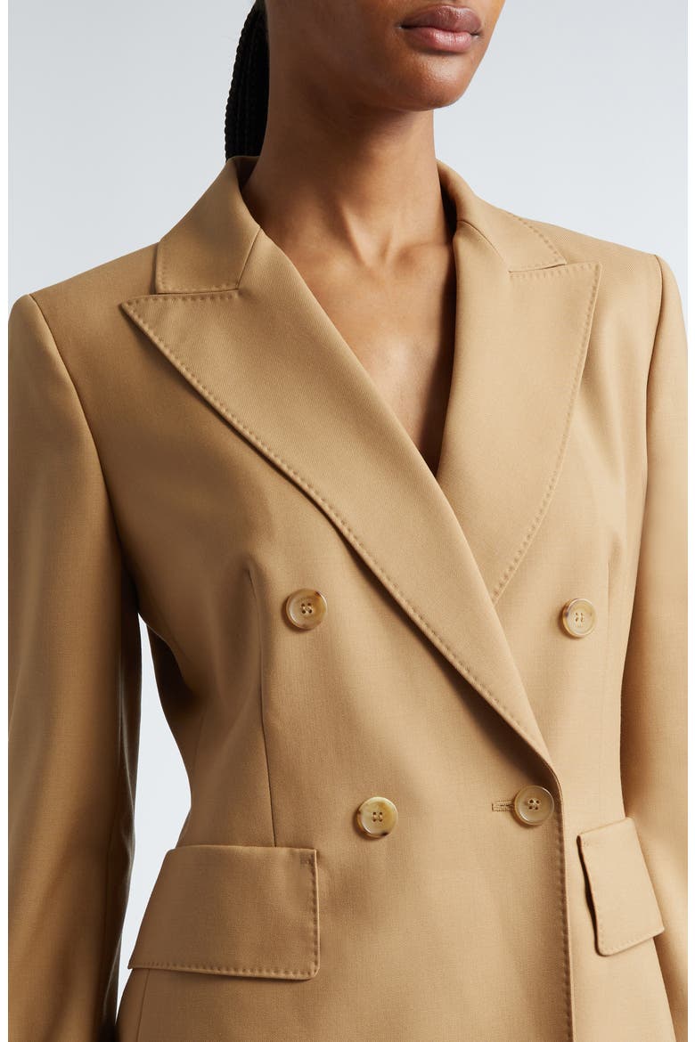 Osanna Double Breasted Twill Blazer, Alternate, color, HONEY