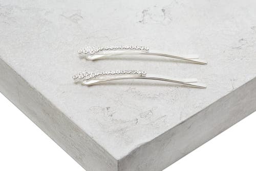 Nume Zig Zag Sparkle Hair Pin In Silver
