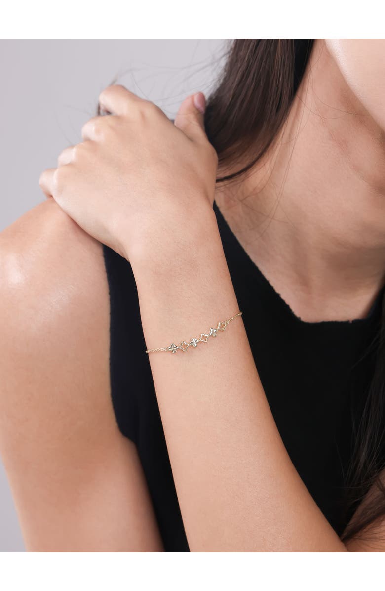 DEVATA Clover Chain Bracelet in 14K Gold, 31mm, Alternate, color, Yellow Gold