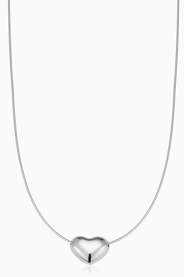 Sterling Silver Adore Me Heart Necklace, Main, color, Silver
