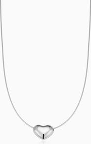 Oradina Sterling Silver Adore Me Heart Necklace