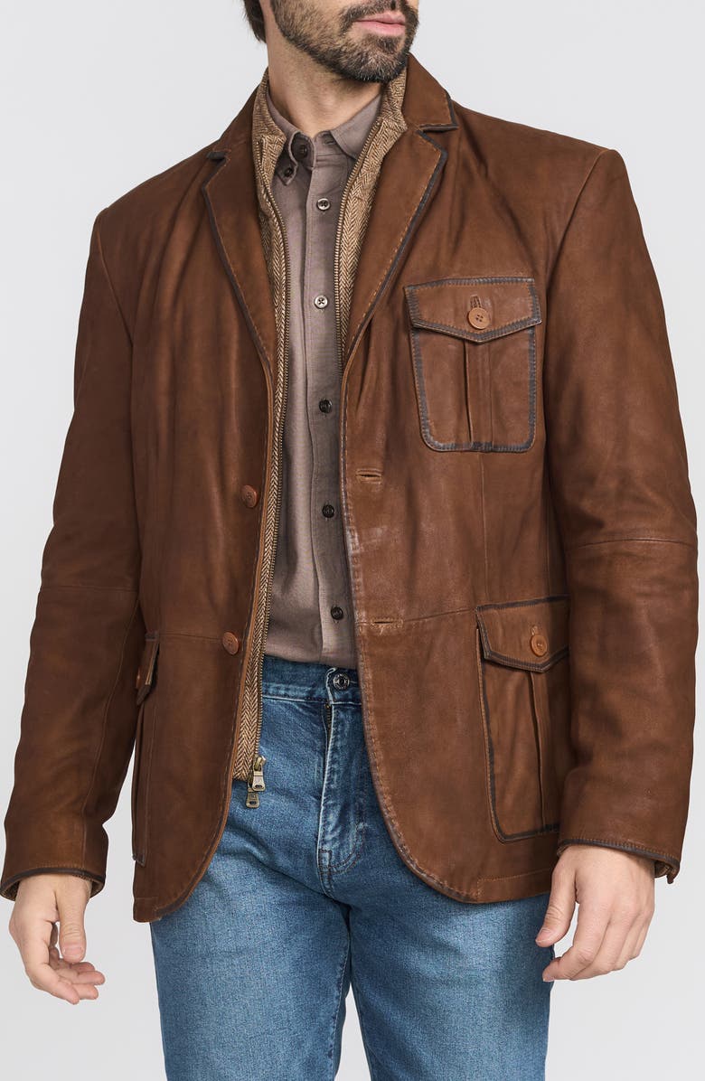 FLYNT Distressed Leather Jacket, Main, color, New Mexico