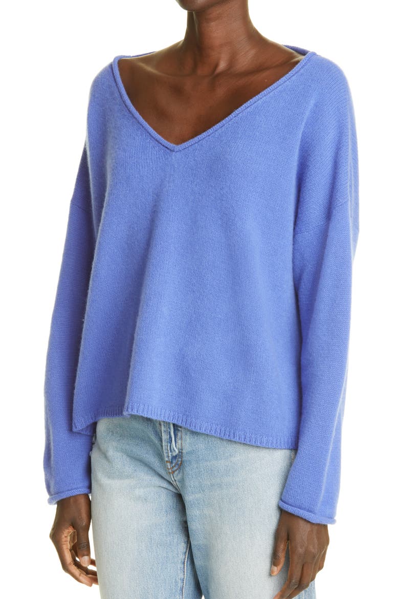 Oversize Cashmere Sweater, Alternate, color, CYCLAMEN