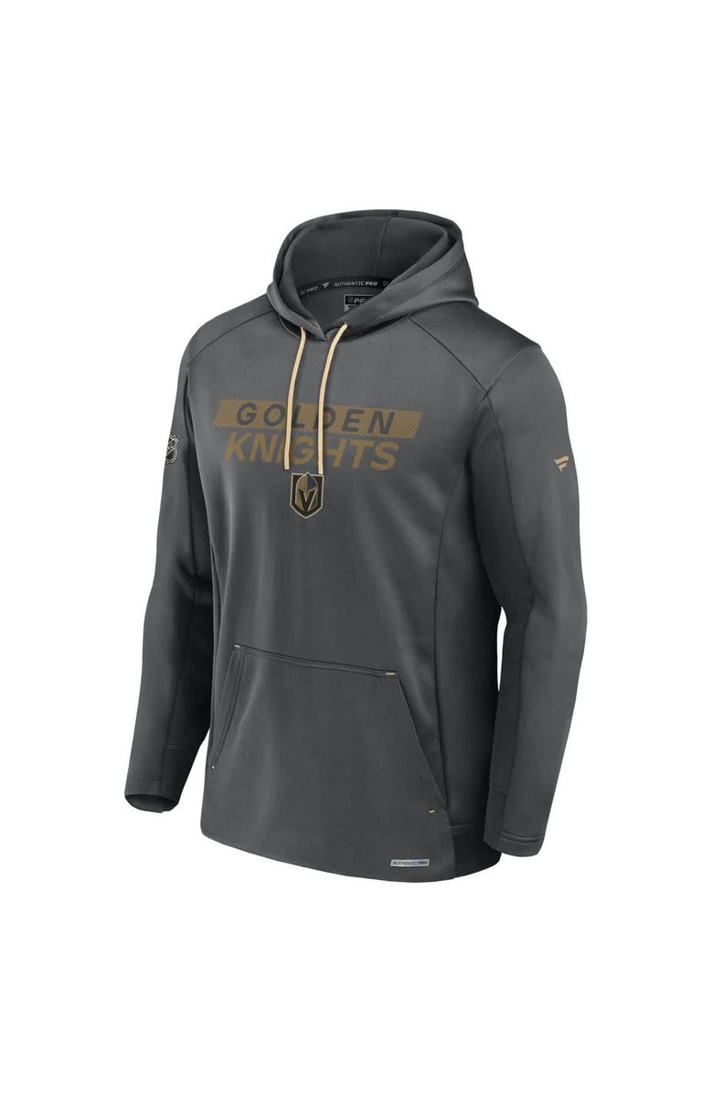 FANATICS Men's Fanatics Gray Vegas Golden Knights Authentic Pro Rink Fleece Pullover Hoodie, Alternate, color,