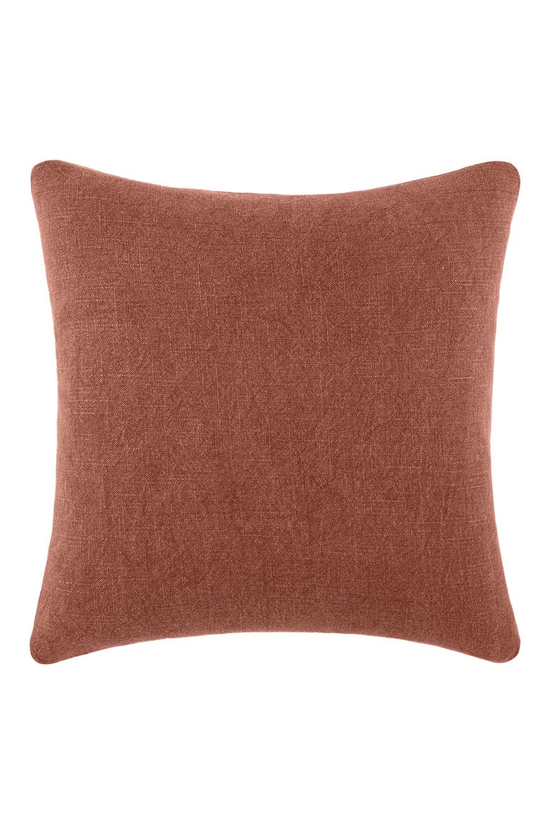 Stone Washed Cotton Throw Pillow, Main, color, TERRACOTTA