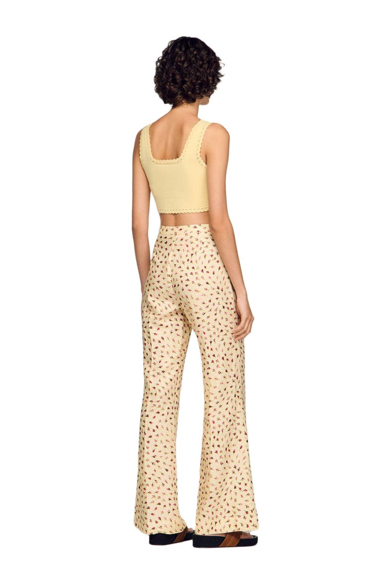 Floral trousers, Alternate, color, Butter / pink