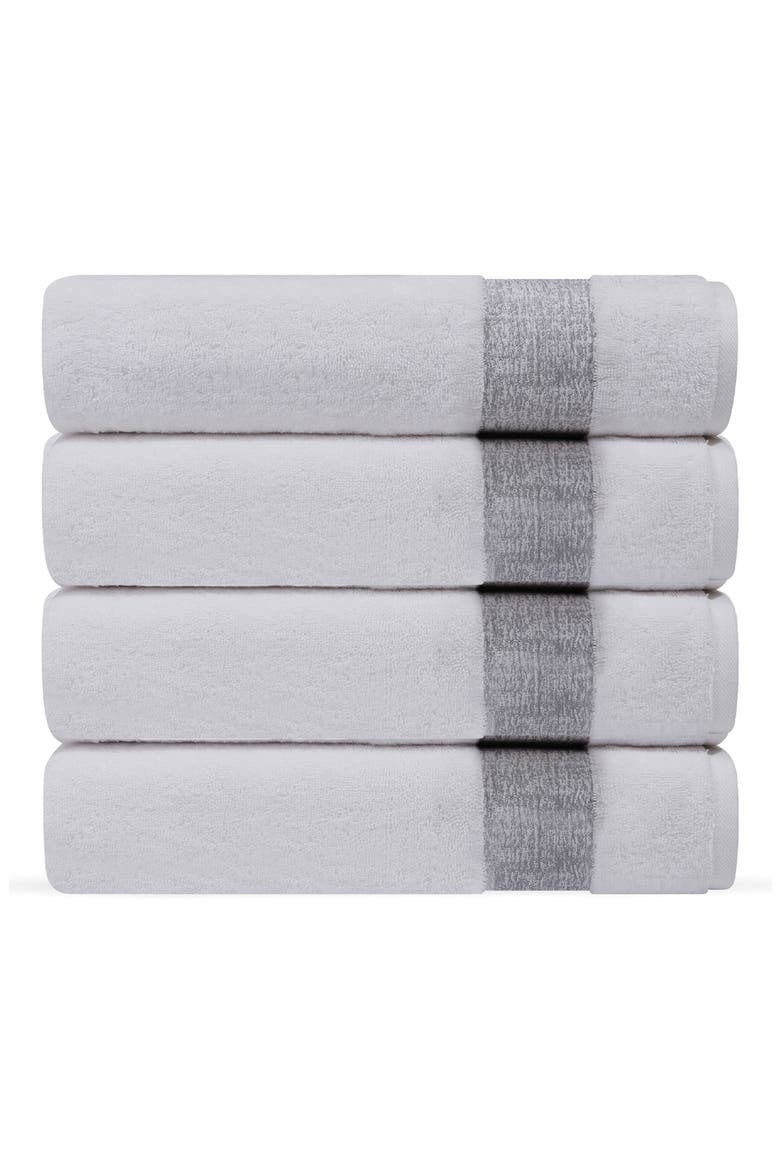 Pera 4-Piece Turkish Cotton Towels Set, Main, color, GREY