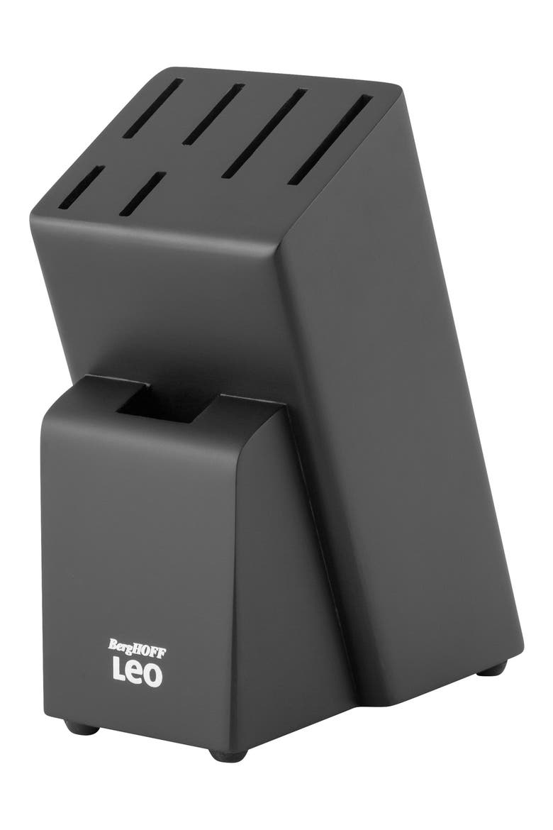 Leo 6-Piece Knife Block Set, Alternate, color, BLACK/ SILVER