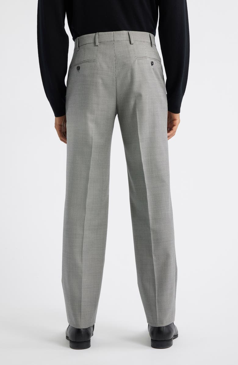 Zanella Devon Flat Front Wool Dress Pants, Alternate, color, Black