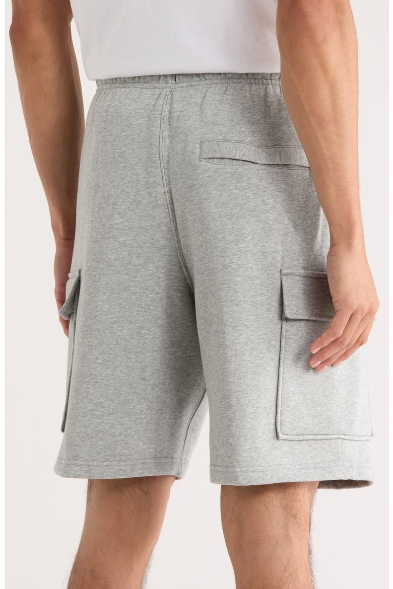 Brushed Fleece Cargo Shorts, Alternate, color, DARK GREY HEATHER/ LIGHT GREY