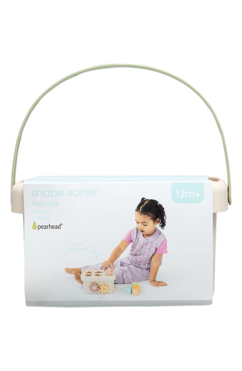 Pearhead Wooden Shape Sorter Bucket, Alternate, color, 
