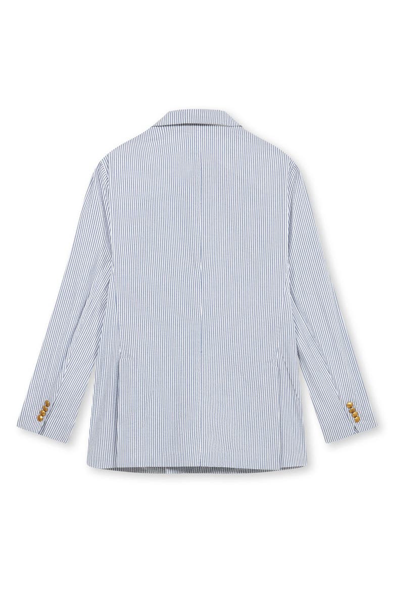 Fortela Double Breasted Seersucker Cotton Jacket, Alternate, color, Blue