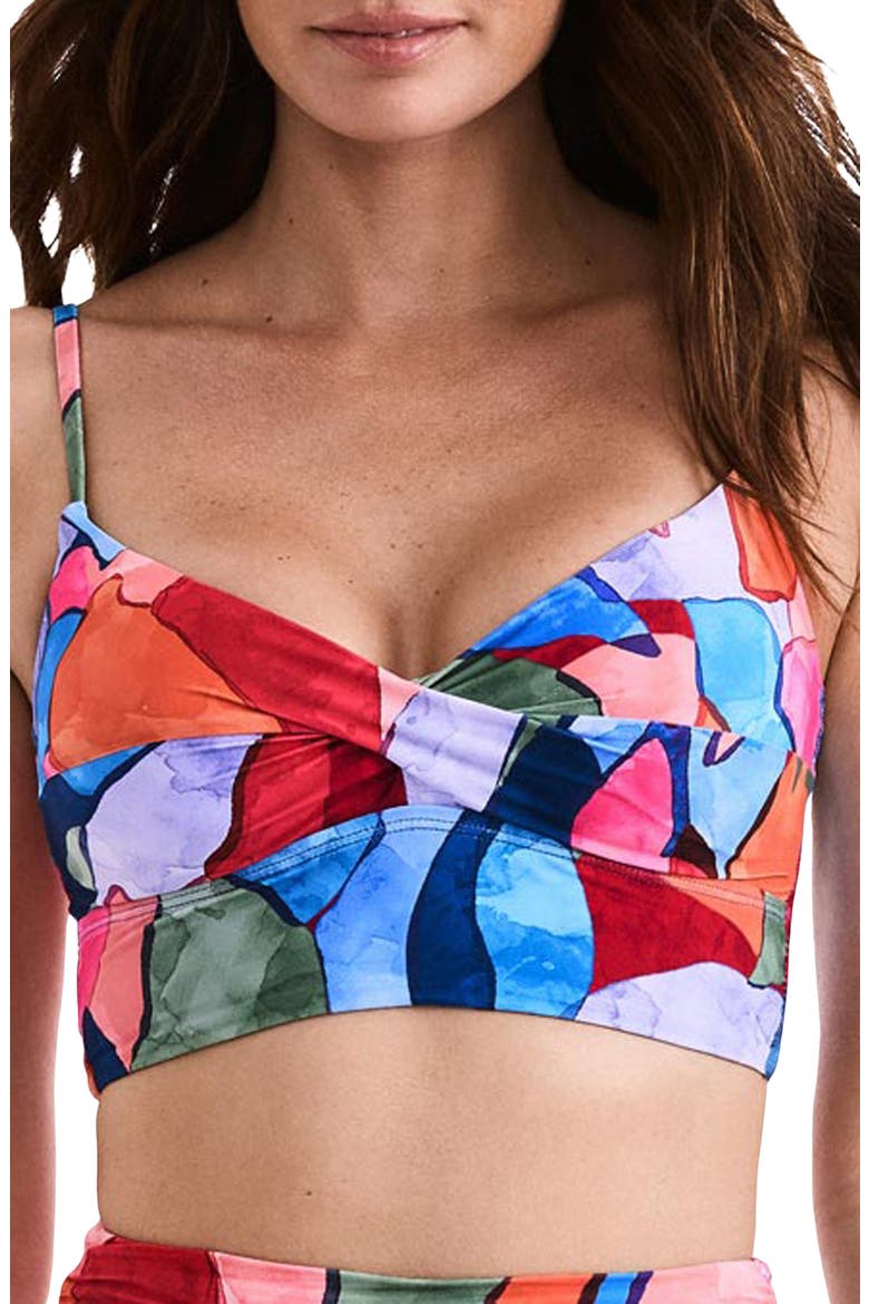 Jamie Cross Front Longline Bikini Top, Main, color, EDEN