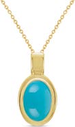 ALLUREZ Oval Natural Cabochon Peridot Pendant Necklace 14K 0.86ct