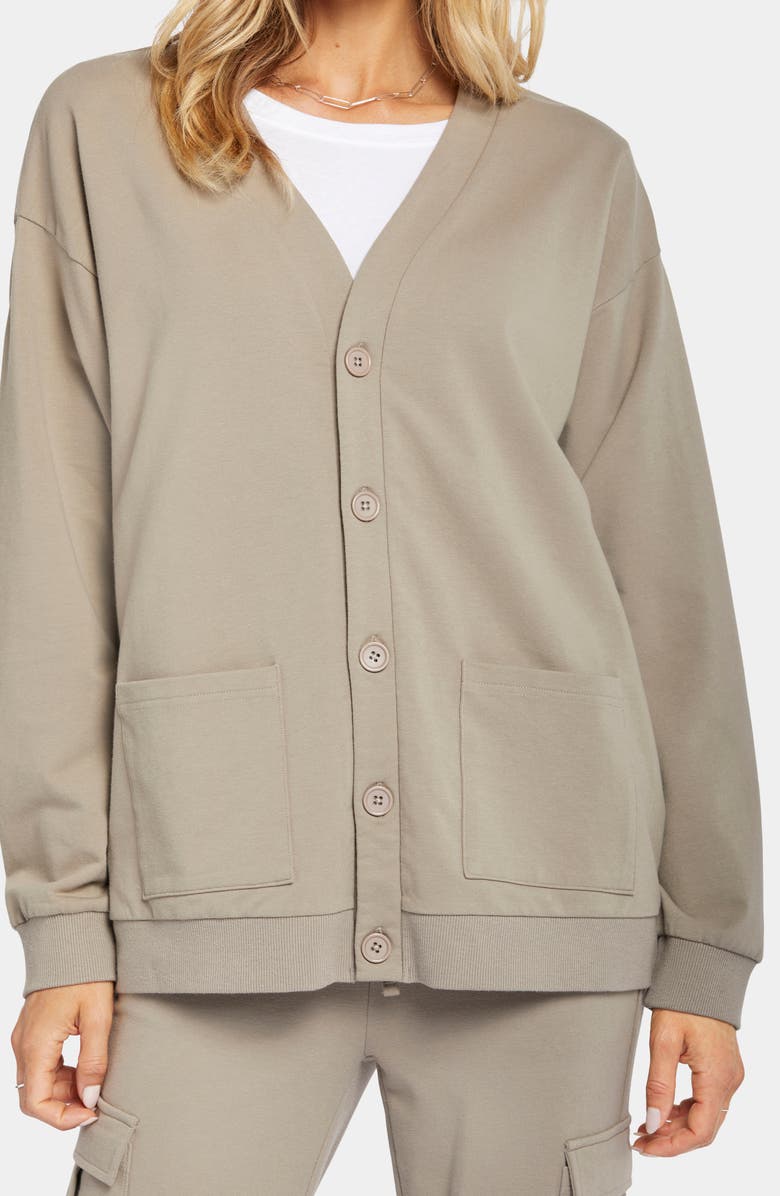 NYDJ Sweatshirt Cardigan, Alternate, color, Saddlewood