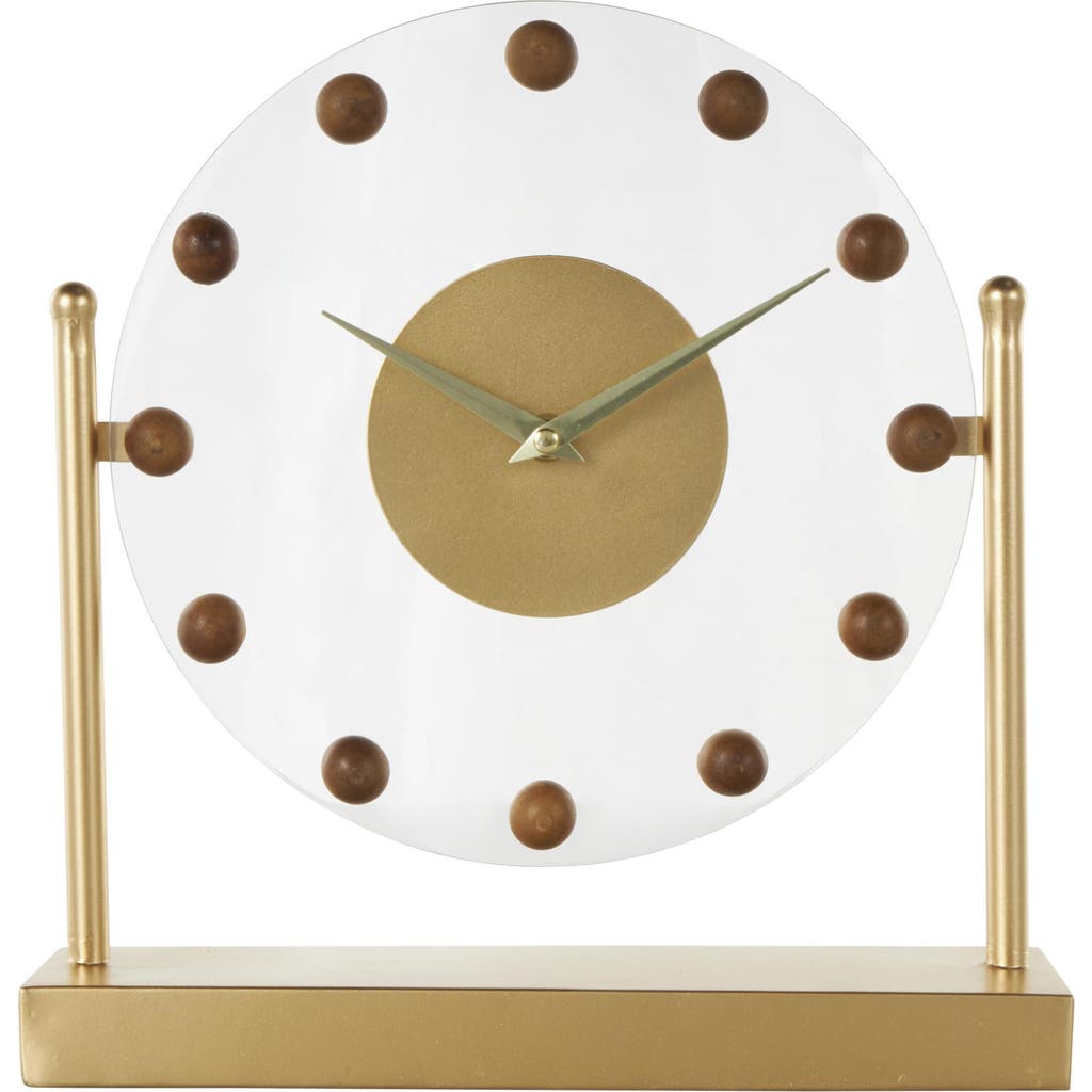 Vivian Lune Home Modern Black Metal Clock In Gold