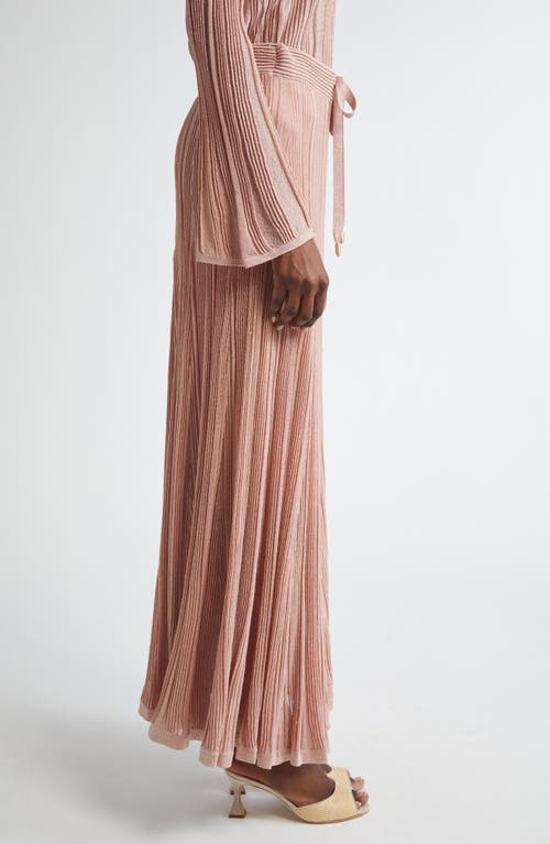 Zimmermann Lucky Metallic Maxi Skirt In Metallic Pink