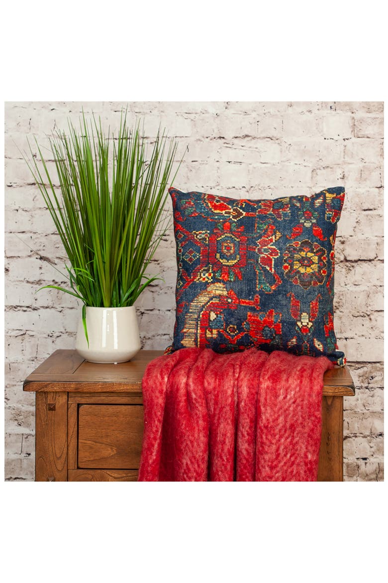Tapestry Cotton Accent Pillow, Alternate, color, BLUE